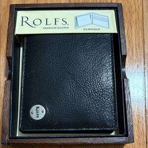 Rolfs Black Premium Leather bifold wallet